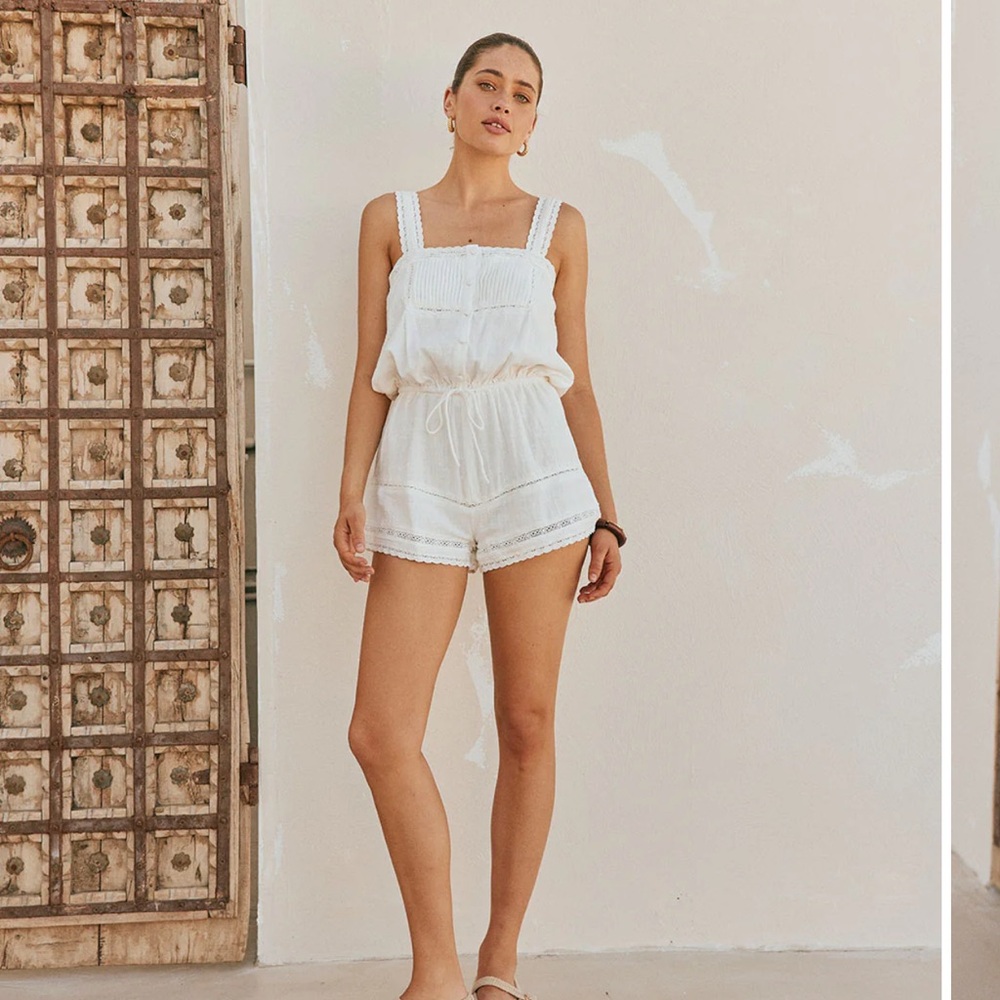 Sabo Skirt White Lace Romper